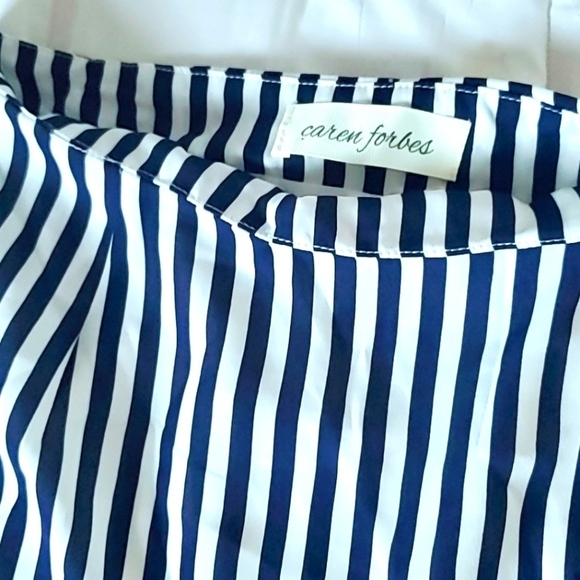 Navy Blue and White Striped Mini Skirt by Caren forbes 🌴 - Picture 4 of 4